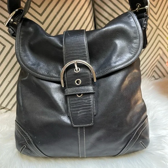 Coach Black Leather Shoulder/ Crossbody Bag - Picture 10 of 16